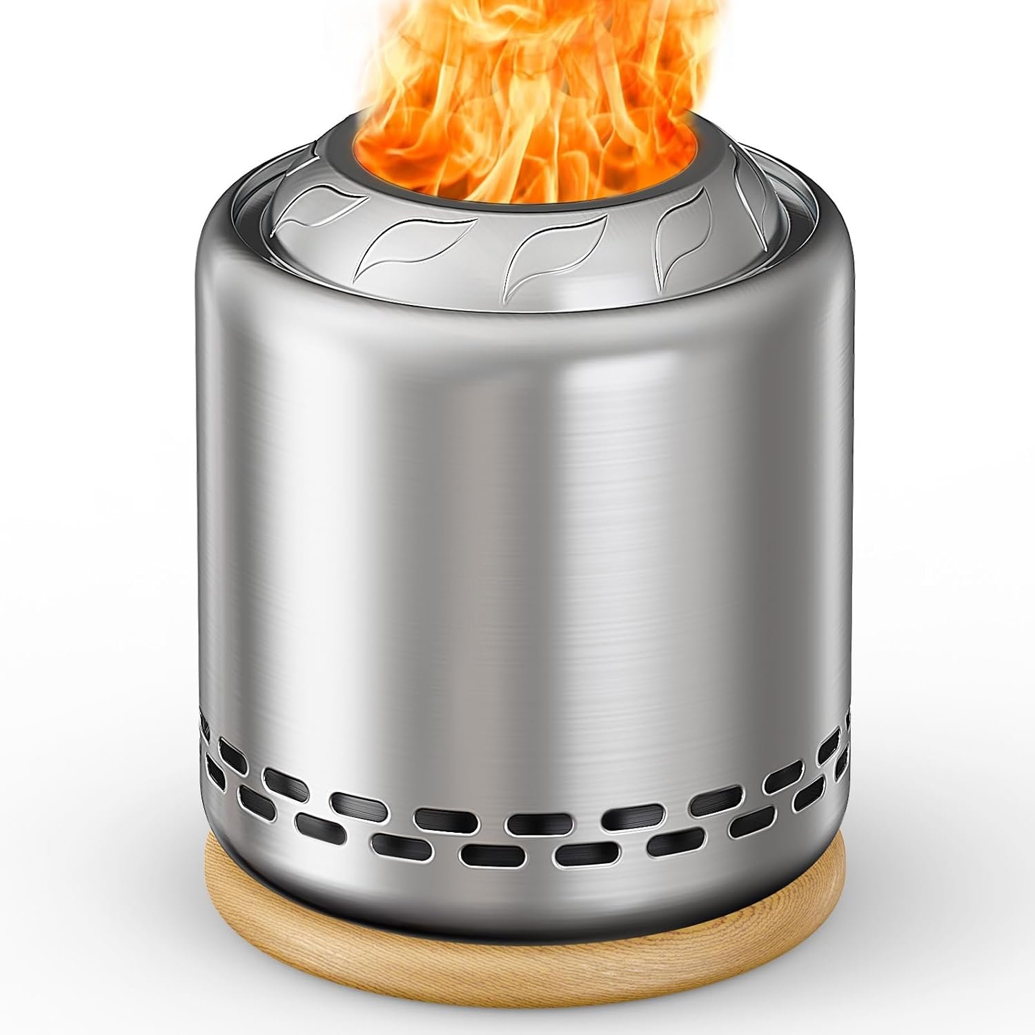 Tabletop Fire Pit with Stand – Smokeless Stainless Steel Mini Firepit for Outdoor Camping, Fueled by Wood or Pellets