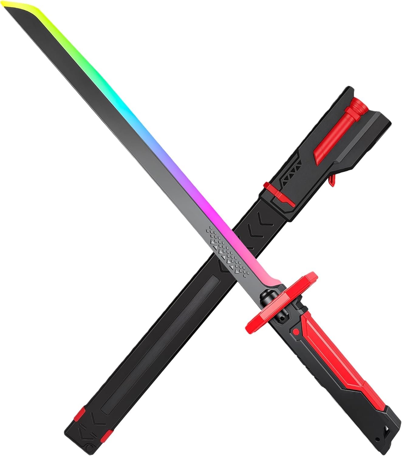 Cyberpunk Light Saber Toy – 31.5” Spark Sword with 8-Color Flowing Neon Lights, Smoke & Sound Effects for Cosplay & Parties
